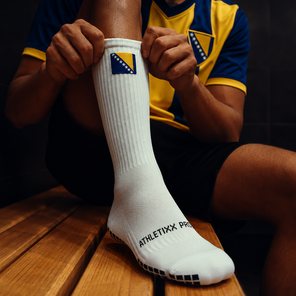 Bosnien Fan Socken – Flaggen-Design, Anti-Rutsch-Sohle