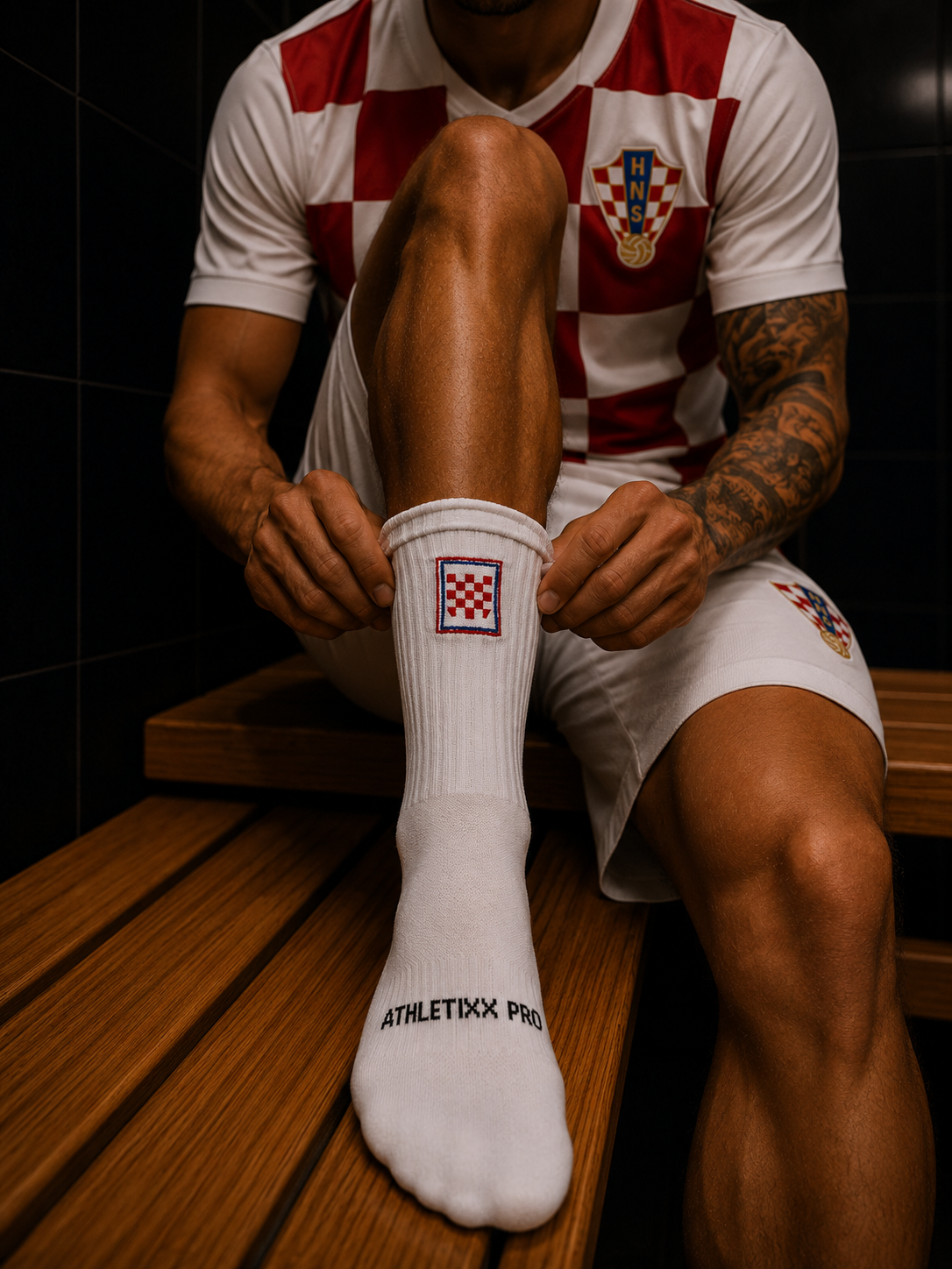 Kroatien Grip Socks – Flaggen-Design, Anti-Rutsch-Sohle
