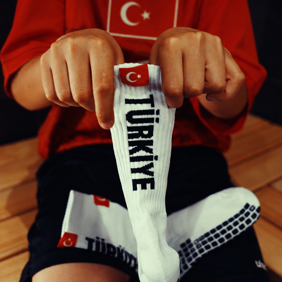 Türkei Grip Socks – Flaggen-Design, Anti-Rutsch-Sohle