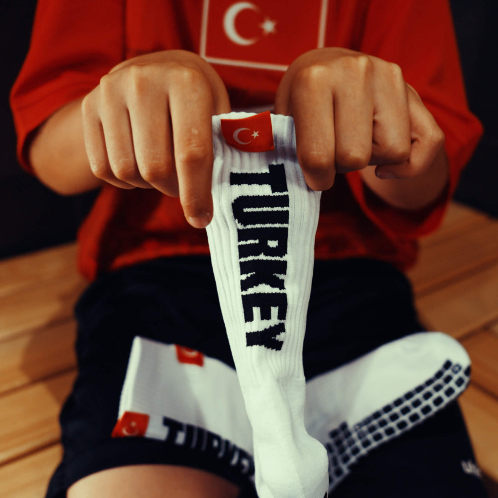 Türkei Grip Socks – Flaggen-Design, Anti-Rutsch-Sohle